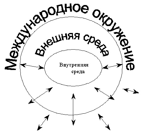 Внешняя и внутренняя среда организации 
с учетом международных отношений
